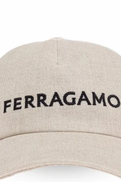 FERRAGAMO cream Baseball cap