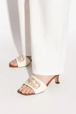 FERRAGAMO cream Heeled sandals