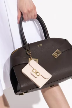 FERRAGAMO cream Leather card holder
