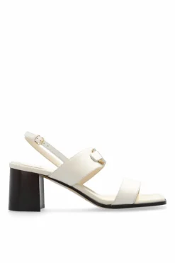 FERRAGAMO cream ‘Lou’ heeled sandals
