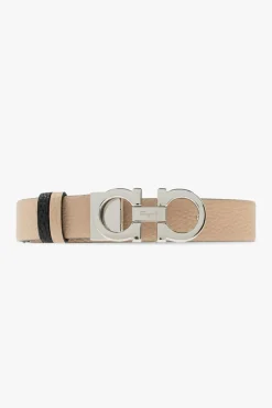 FERRAGAMO cream Reversible belt