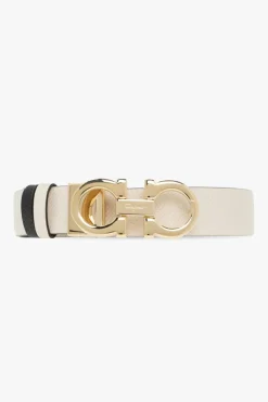 FERRAGAMO cream Reversible leather belt