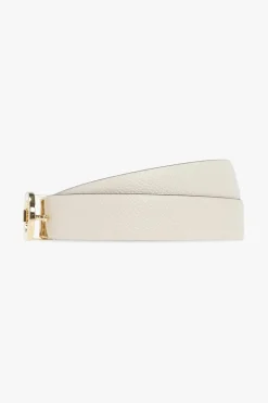 FERRAGAMO cream Reversible leather belt