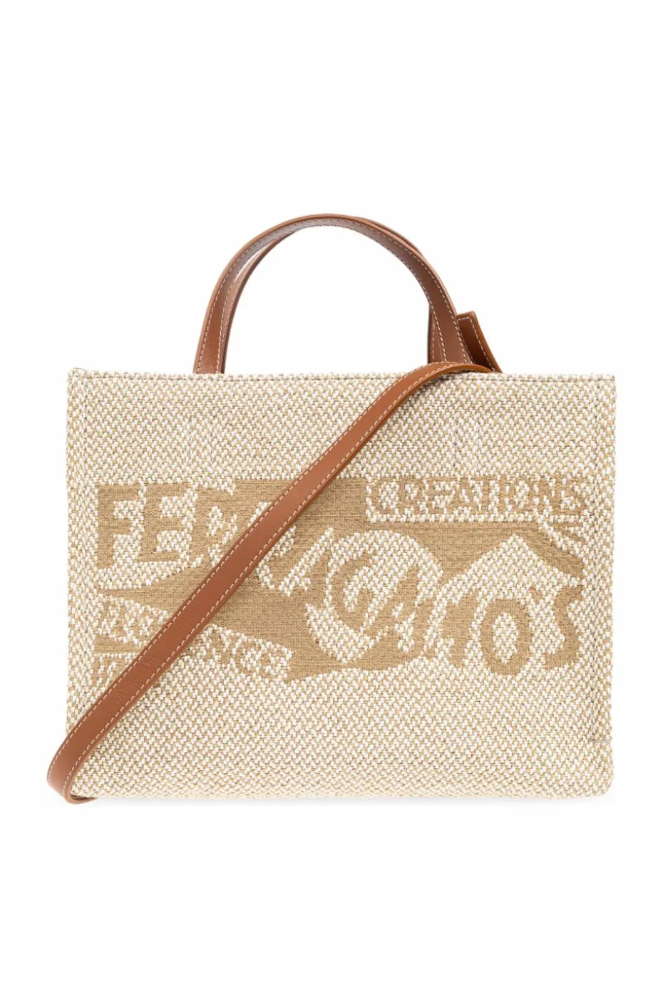 FERRAGAMO cream Shopper bag `Sign Small`