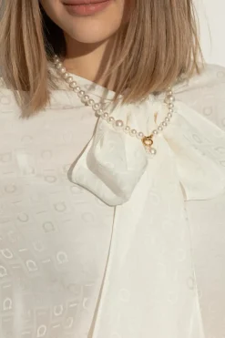 FERRAGAMO cream Short pearl necklace