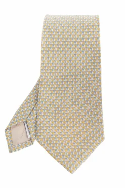 FERRAGAMO cream Silk tie
