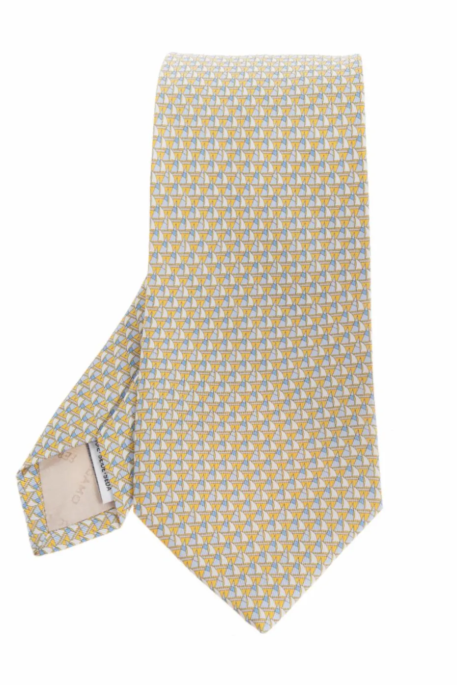 FERRAGAMO cream Silk tie