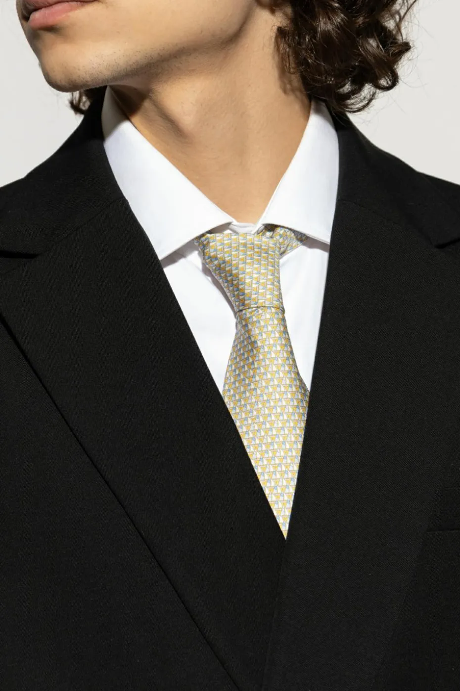 FERRAGAMO cream Silk tie