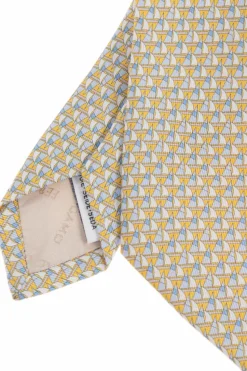 FERRAGAMO cream Silk tie