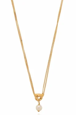 FERRAGAMO GOLD Brass necklace
