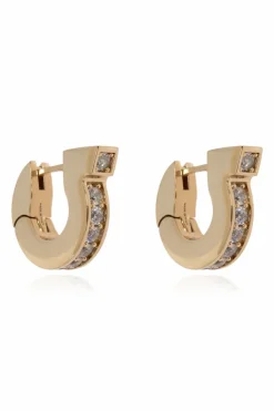 FERRAGAMO GOLD Crystal-encrusted earrings