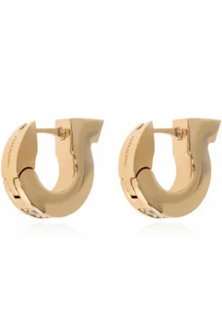 FERRAGAMO GOLD Crystal-encrusted earrings