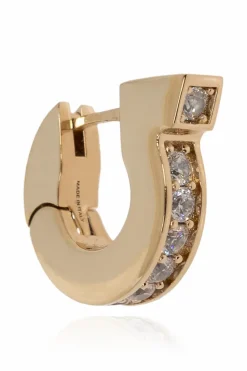 FERRAGAMO GOLD Crystal-encrusted earrings