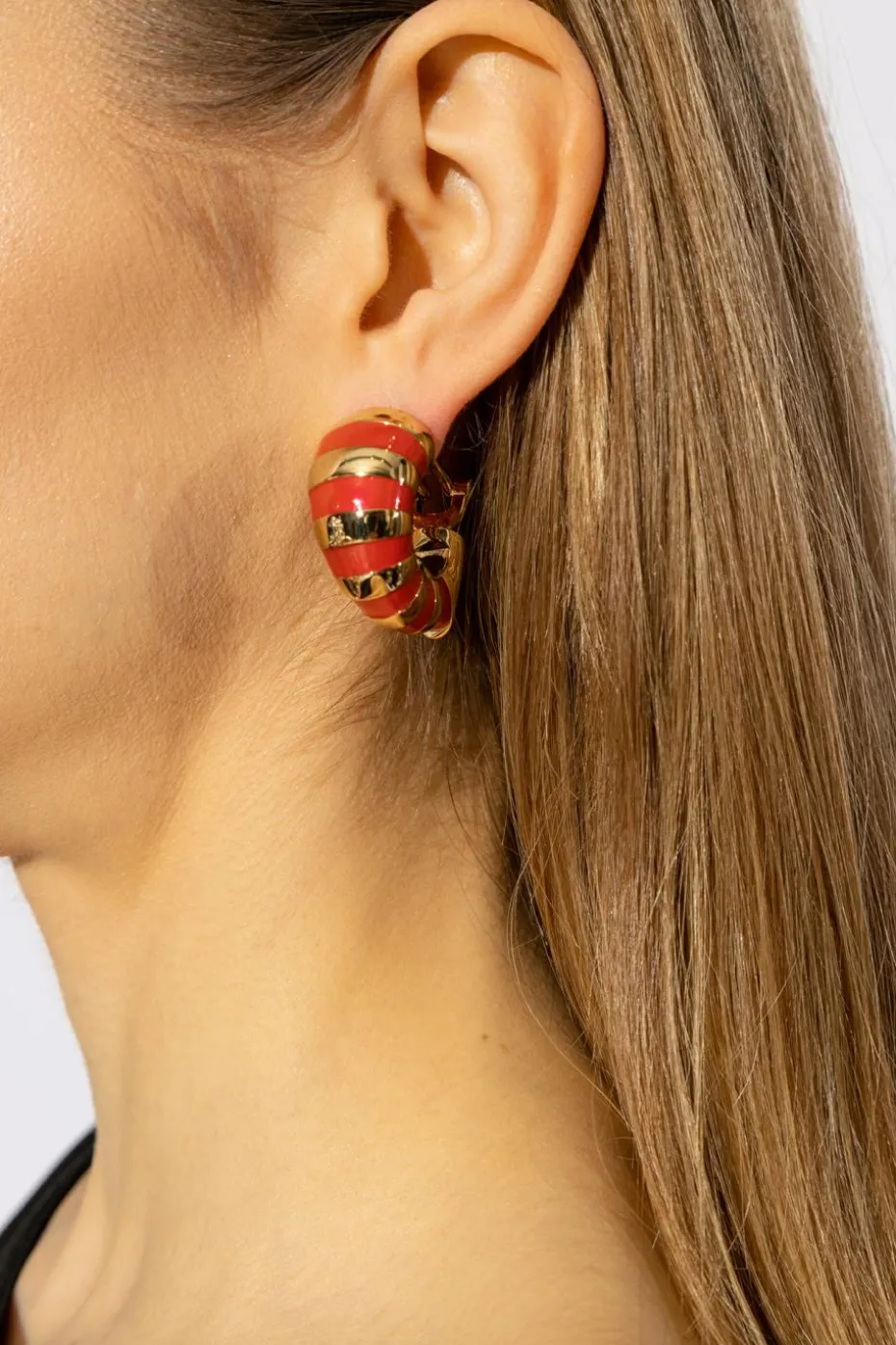 FERRAGAMO GOLD Earrings finished with enamel