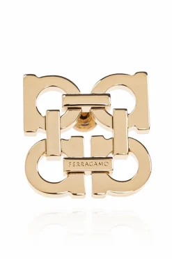 FERRAGAMO GOLD Earrings in the shape of a logo