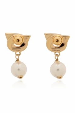 FERRAGAMO GOLD Earrings with Logo
