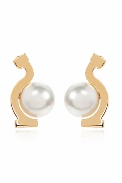 FERRAGAMO GOLD Earrings with Pearl