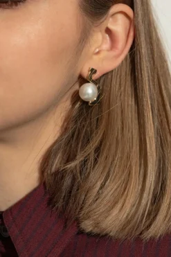 FERRAGAMO GOLD Earrings with Pearl