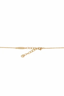 FERRAGAMO GOLD Necklace with a pendant adorned with sparkling crystals