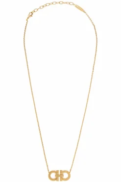 FERRAGAMO GOLD Necklace with a logo-shaped pendant