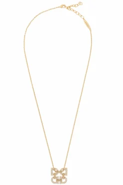 FERRAGAMO GOLD Necklace with a pendant in the shape of a logo