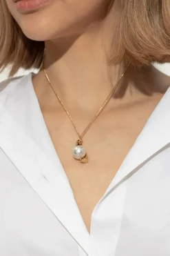 FERRAGAMO GOLD Necklace with a logo-shaped pendant