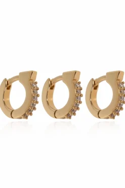 FERRAGAMO GOLD Set of three earrings