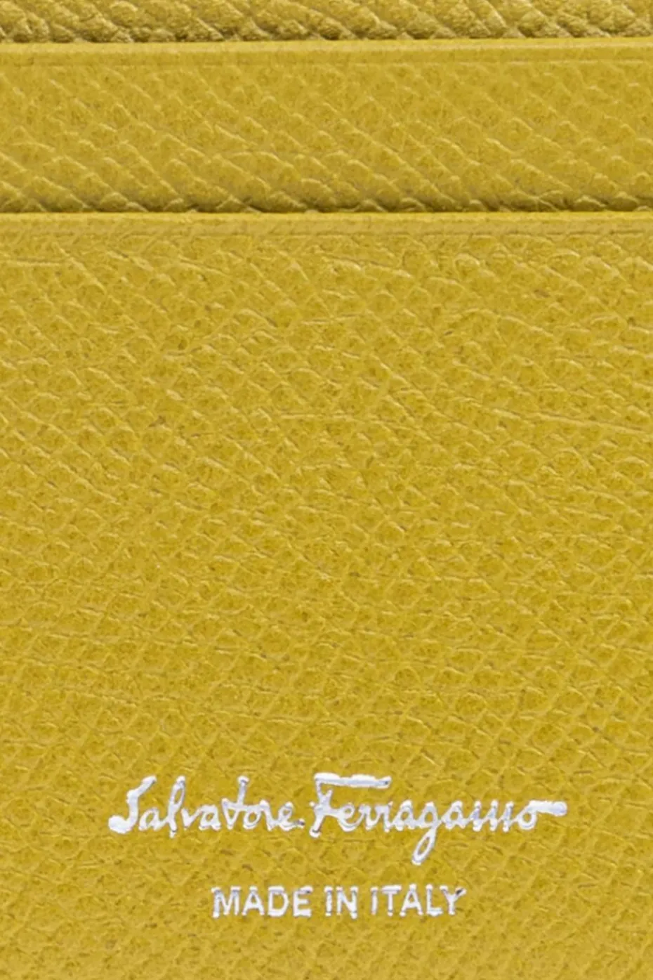 FERRAGAMO GREEN Card case with app in the shape of a logo