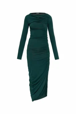 FERRAGAMO GREEN Draped dress