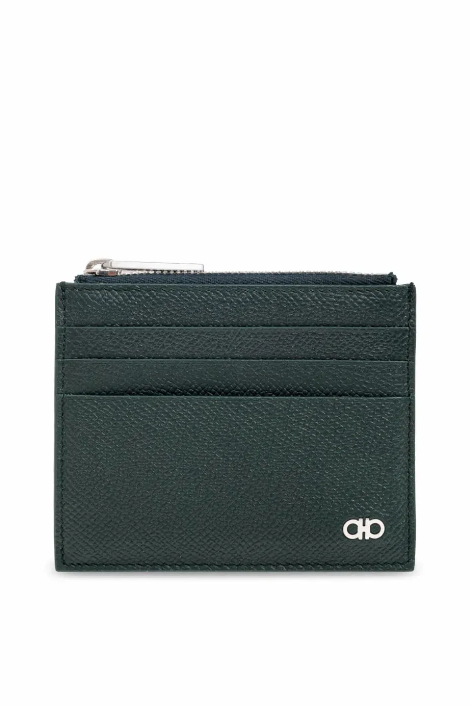 FERRAGAMO GREEN Leather card holder