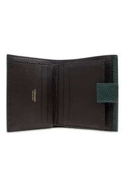FERRAGAMO GREEN Leather wallet with logo