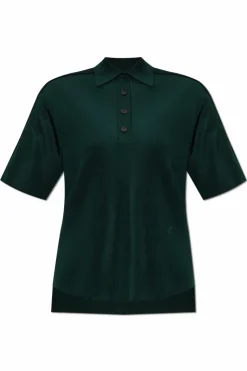 FERRAGAMO GREEN Polo with embroidered logo