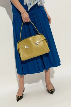 FERRAGAMO GREEN Shoulder bag `Hug`
