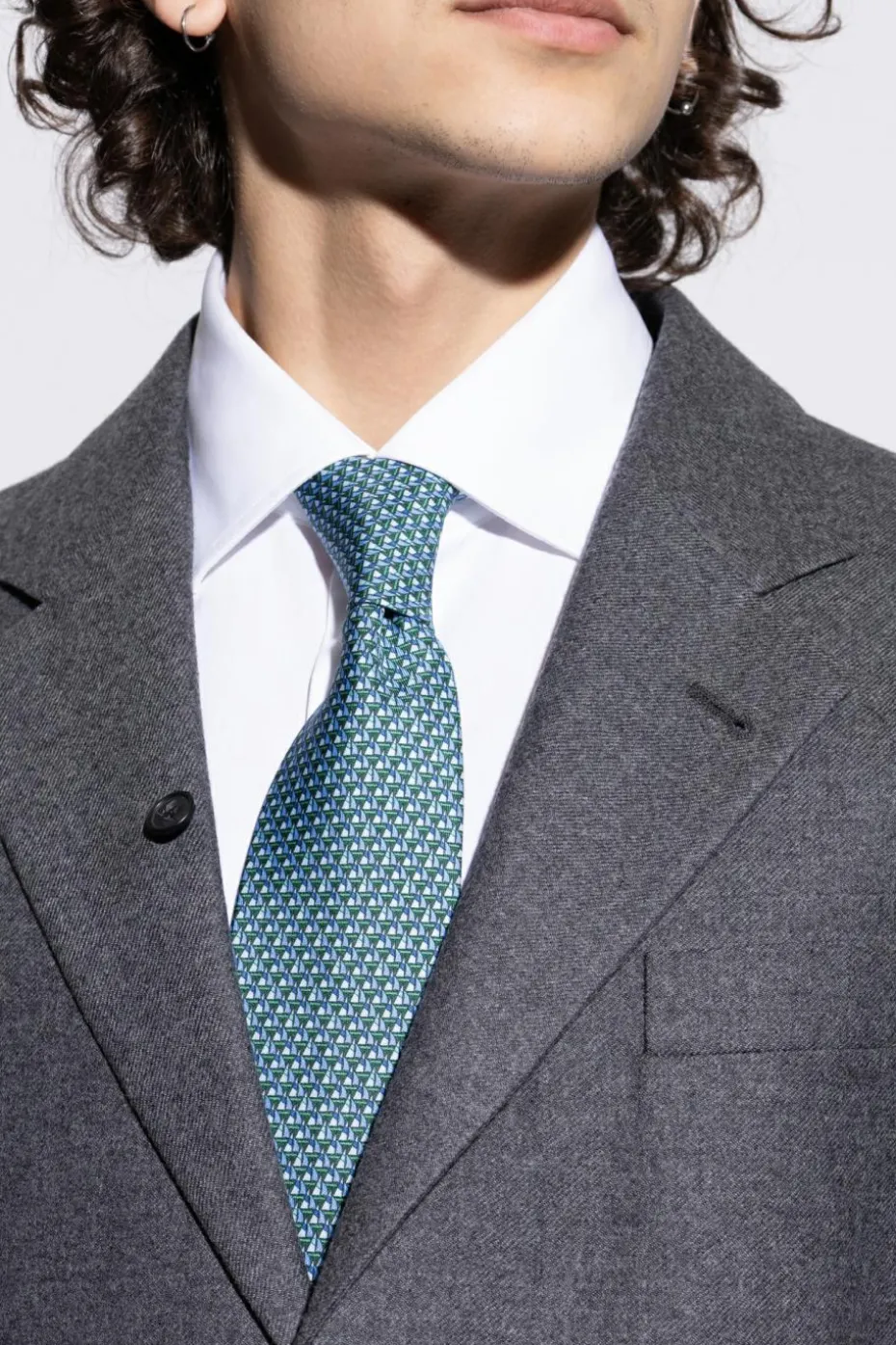 FERRAGAMO GREEN Silk tie