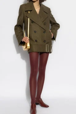 FERRAGAMO GREEN Wool coat