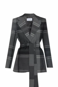 FERRAGAMO GREY Blazer with a waist belt