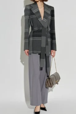 FERRAGAMO GREY Blazer with a waist belt