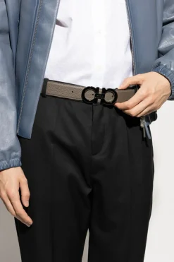 FERRAGAMO GREY Double-sided belt