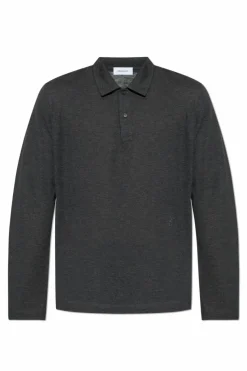 FERRAGAMO GREY Long-sleeve polo
