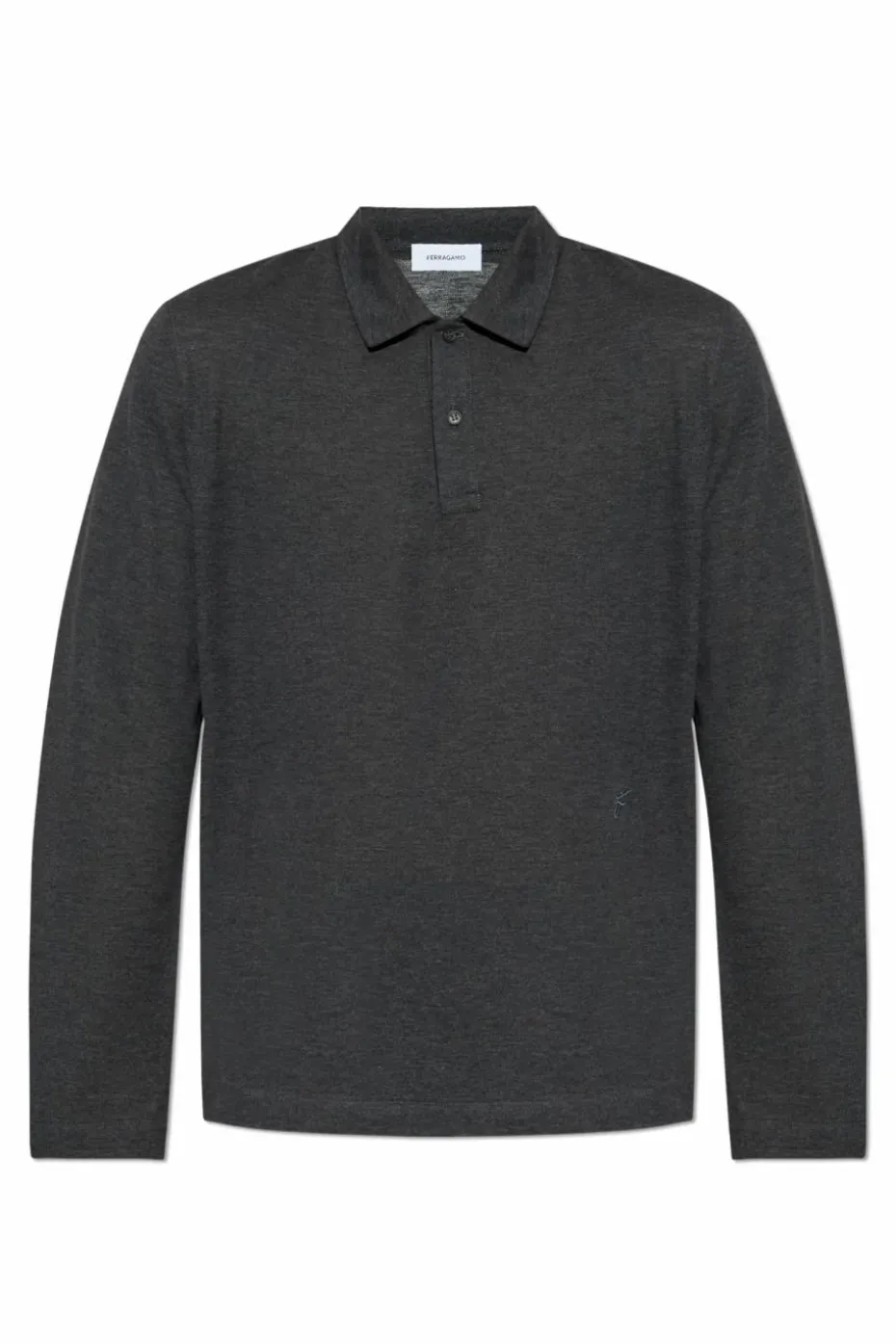 FERRAGAMO GREY Long-sleeve polo