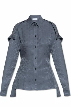 FERRAGAMO GREY Loose-Fit Shirt with Monogram