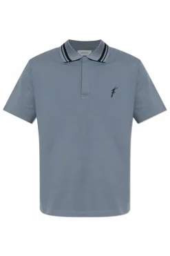 FERRAGAMO GREY Polo with embroidered logo