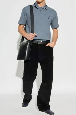 FERRAGAMO GREY Polo with embroidered logo