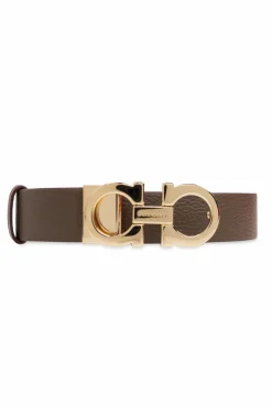 FERRAGAMO GREY Reversible leather belt