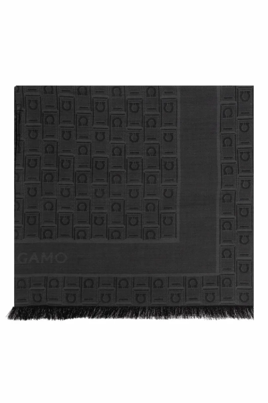 FERRAGAMO GREY Scarf with monogram