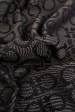 FERRAGAMO GREY Scarf with monogram