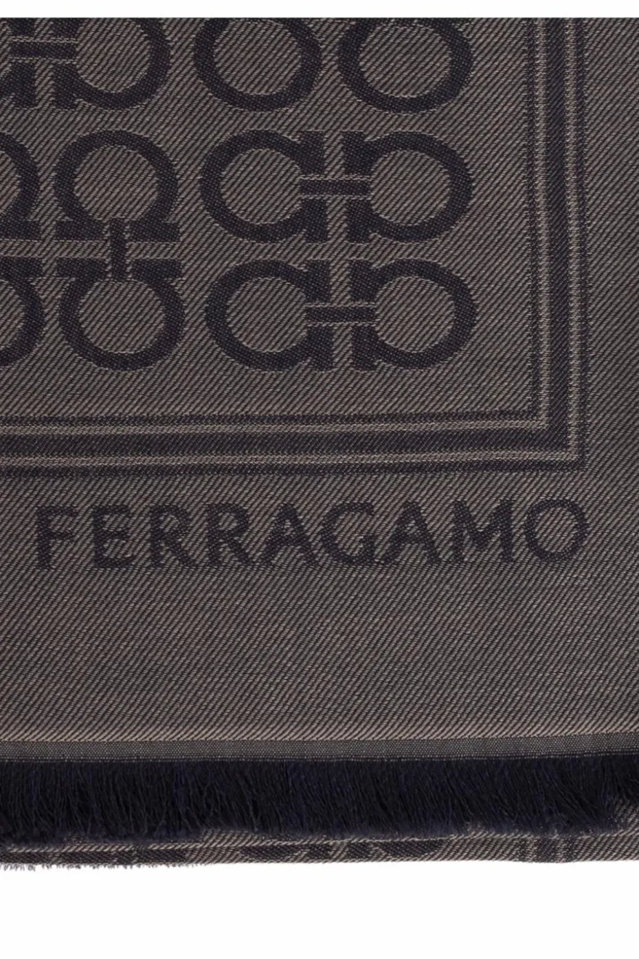 FERRAGAMO GREY Scarf with monogram