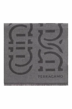 FERRAGAMO GREY Scarf with logo