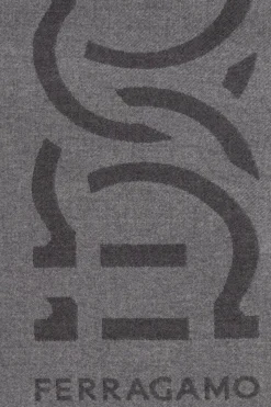 FERRAGAMO GREY Scarf with logo