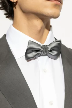 FERRAGAMO GREY Silk Bow Tie
